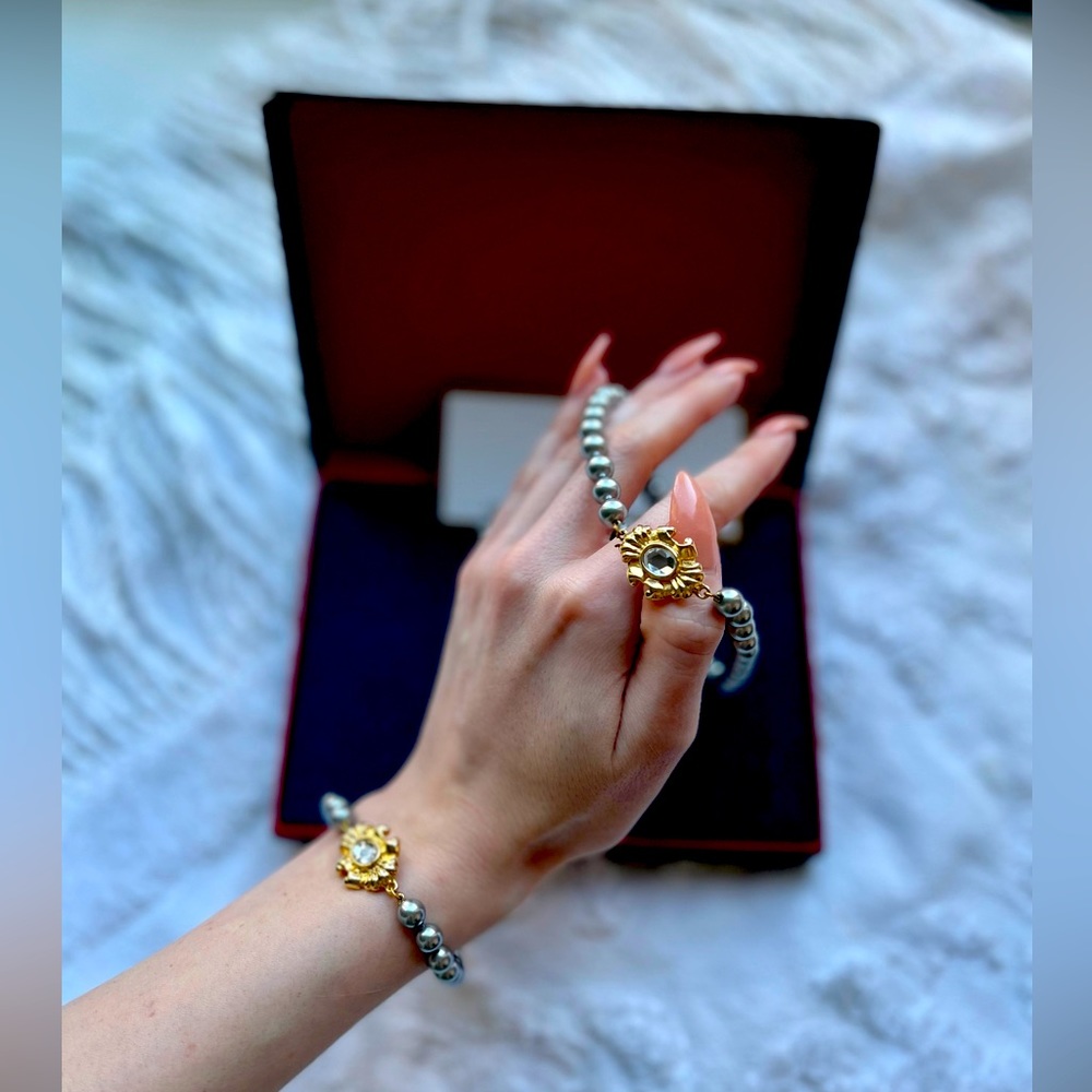 VINTAGE GIOVANNI TORLONIA ROME FAUX PEARL NECKLACE + BRACELET